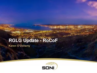 RGLG Update - RoCoF Karen ODoherty  Background  April 2014 - Utility Regulator published