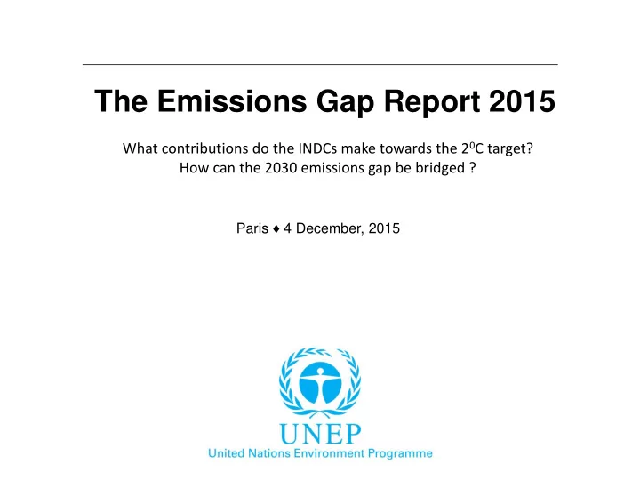 the emissions gap report 2015
