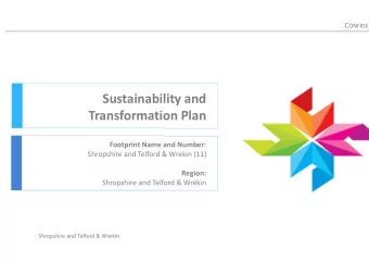 Sustainability and  Transformation Plan  Footprint Name and Number:  Shropshire and Telford &amp;