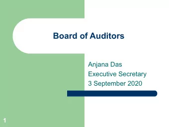 Board of Auditors  Anjana Das  Executive Secretary  3 September 2020  1  Current members of the