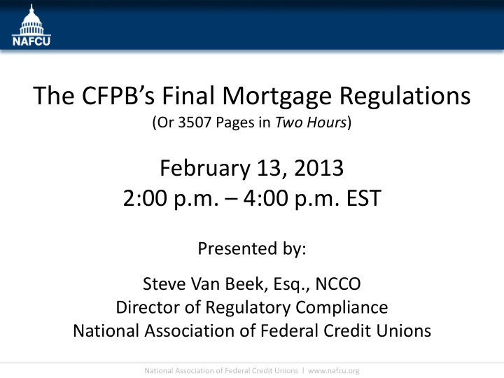 the cfpb s final mortgage regulations