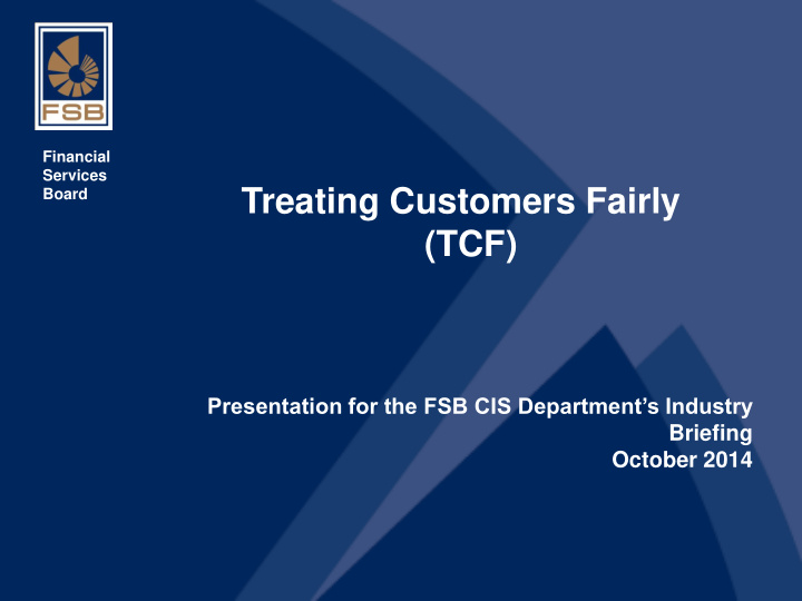 presentation for the fsb cis department s industry