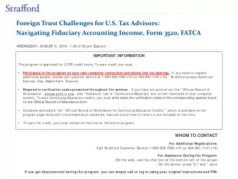 Foreign Trust Challenges for U.S. Tax Advisors:  Navigating Fiduciary Accounting Income, Form 3520,