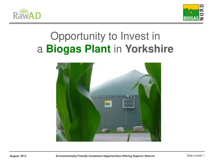 opportunity to invest in