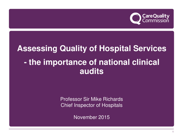 assessing quality of hospital services the importance of
