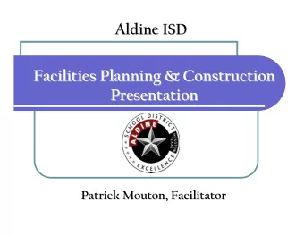Facilities Planning &amp; Construction  Facilities Planning &amp; Construction  Presentation
