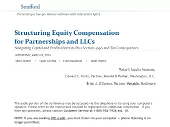 for Partnerships and LLCs  Navigating Capital and Profits Interests Plus Section 409A and Tax