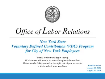 Todays Topics  1. VDC Program Overview  2. VDC Program Key Dates  3. VDC Eligibility  4. VDC