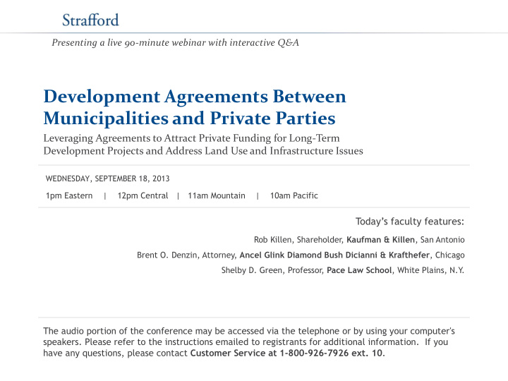 development agreements between municipalities and private