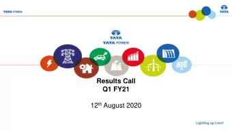 Results Call  Q1 FY21 12 th August 2020 Message Box ( Arial, Font size 18 Bold)  1  Disclaimer