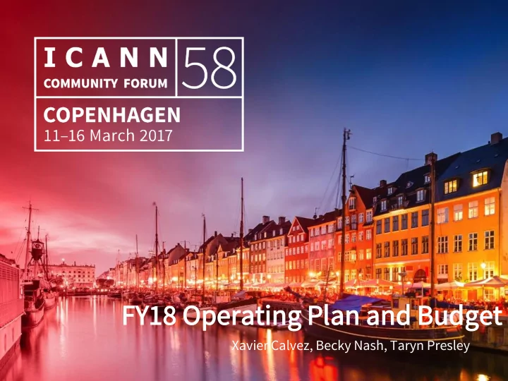 fy18 op 18 oper erati ating ng pl plan an an and bu
