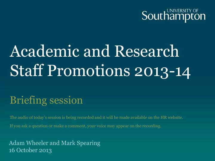 staff promotions 2013 14