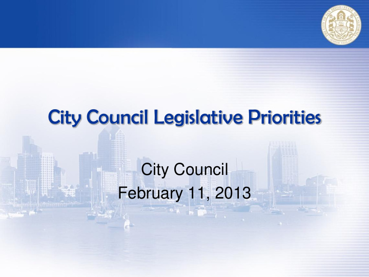 city council legislative priorities