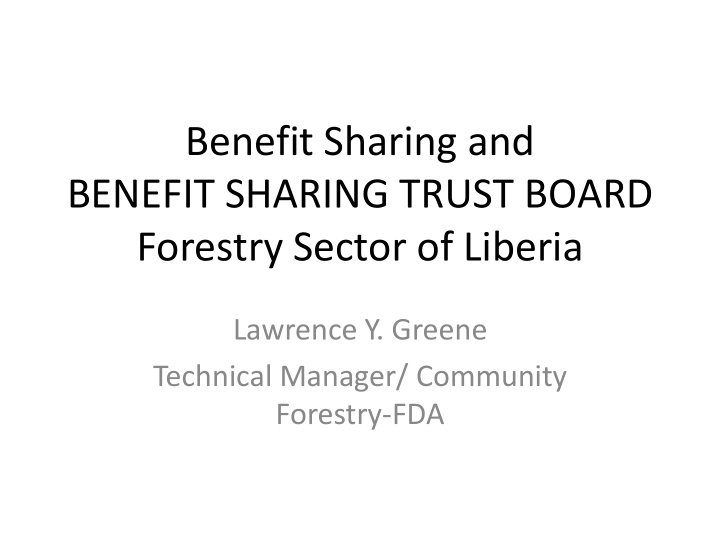 benefit sharing and