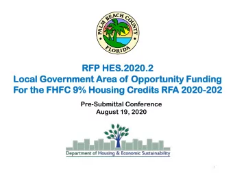 For  r th  the  e FHFC  FC 9%  9% Hous  using  ng Cr  Cred  edits  ts RFA  A 20  2020  20-202  202