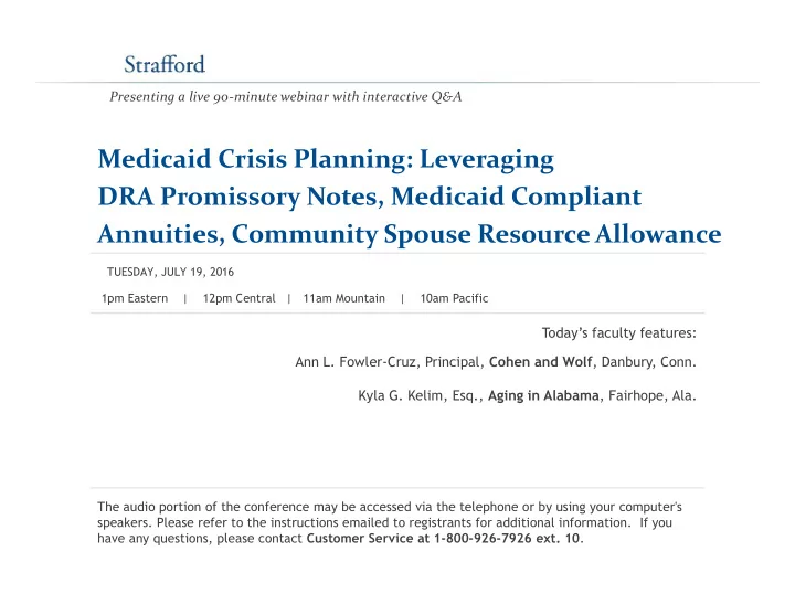 medicaid crisis planning leveraging dra promissory notes