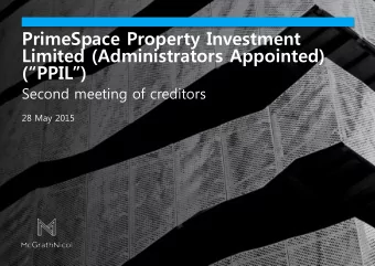 Limited (Administrators Appointed) (PPIL)  Second meeting of creditors  28 May 2015  Agenda