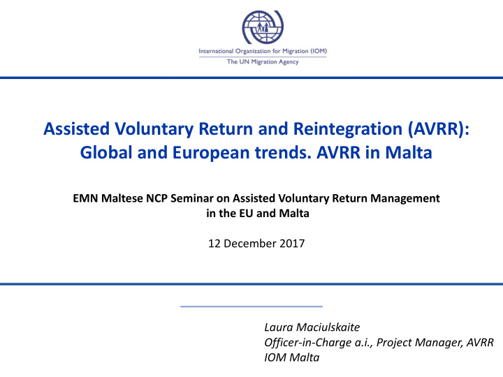 assisted voluntary return and reintegration avrr global