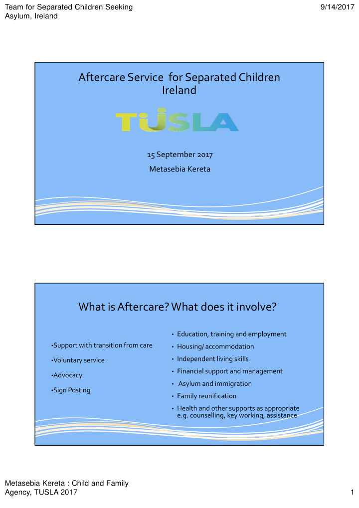 aftercare service for separated children ireland