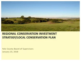 Yolo County Board of Supervisors  January 23, 2018  AB 2087   Establishes goals and content