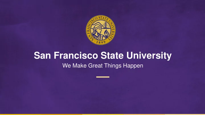 san francisco state university