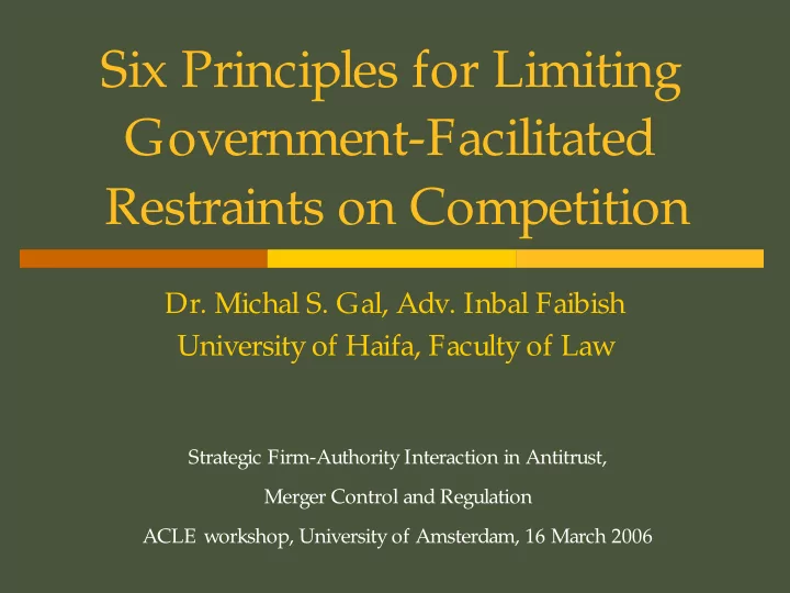 six principles for limiting government facilitated