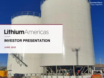 INVESTOR PRESENTATION  JUNE 2020  CAUTIONARY STATEMENT  Forward-Looking Statements &amp;