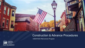 Construction &amp; Advance Procedures  USDA RUS ReConnect Program  George Oyegoke  Branch Chief,