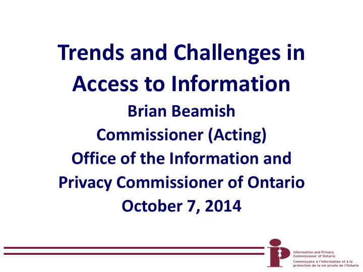 trends and challenges in access to information