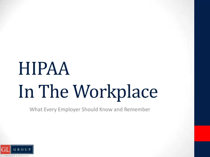 hipaa in the workplace