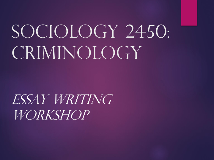 sociology 2450 criminology