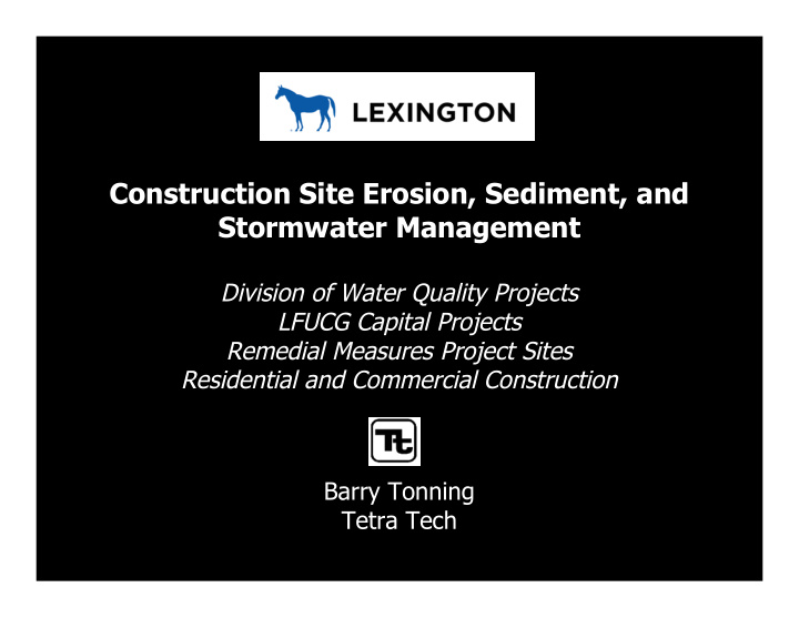 construction site erosion sediment and stormwater
