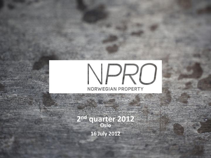 2 nd quarter 2012