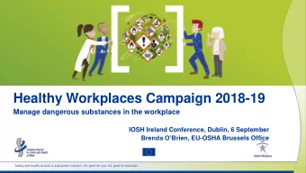 Healthy Workplaces Campaign 2018-19  Manage dangerous substances in the workplace  IOSH Ireland
