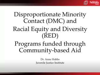 Disproportionate Minority  Contact (DMC) and  Racial Equity and Diversity  (RED)  Programs funded