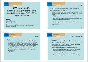 EFR  and the EU  What is in the following understood by EFR and ETR  EFR is the broader concept;