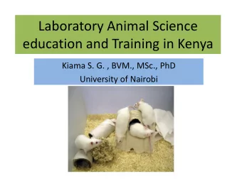 education and Training in Kenya  Kiama S. G. , BVM., MSc., PhD  University of Nairobi  Definition