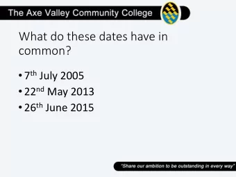 What do these dates have in  common?  7 th July 2005  22 nd May 2013  26 th June 2015