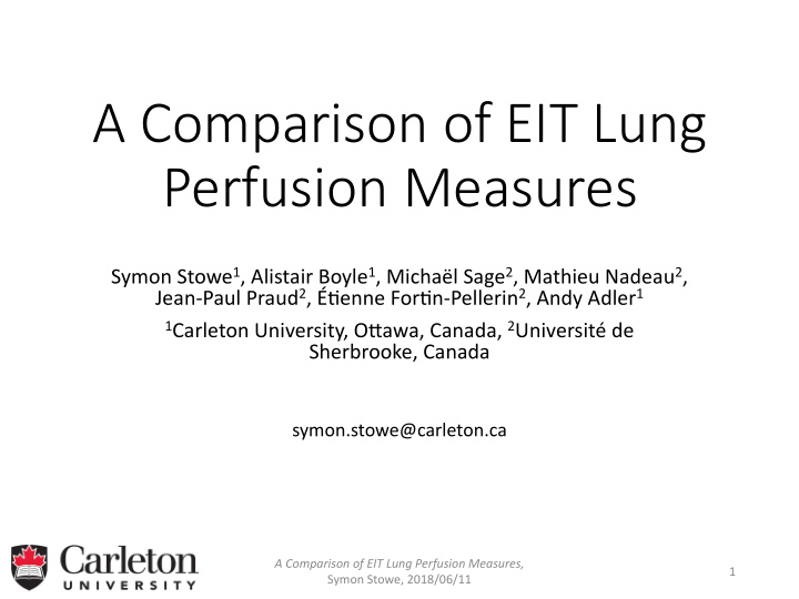 a comparison of eit lung perfusion measures