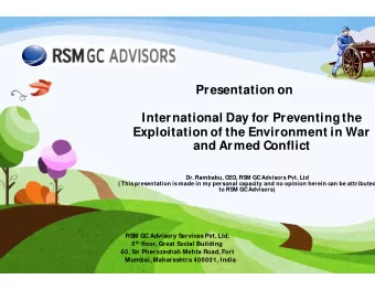 Presentation on  Internat  ational Day for Preventing the  Exploitati  ation of the Environment in