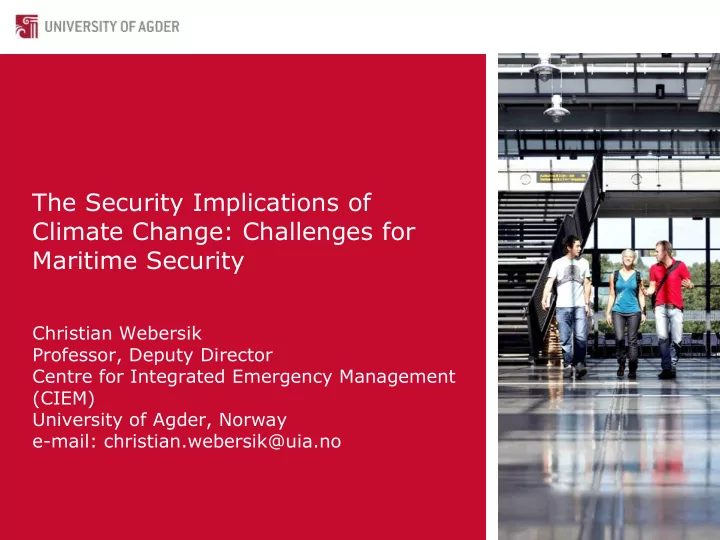 the security implications of climate change challenges