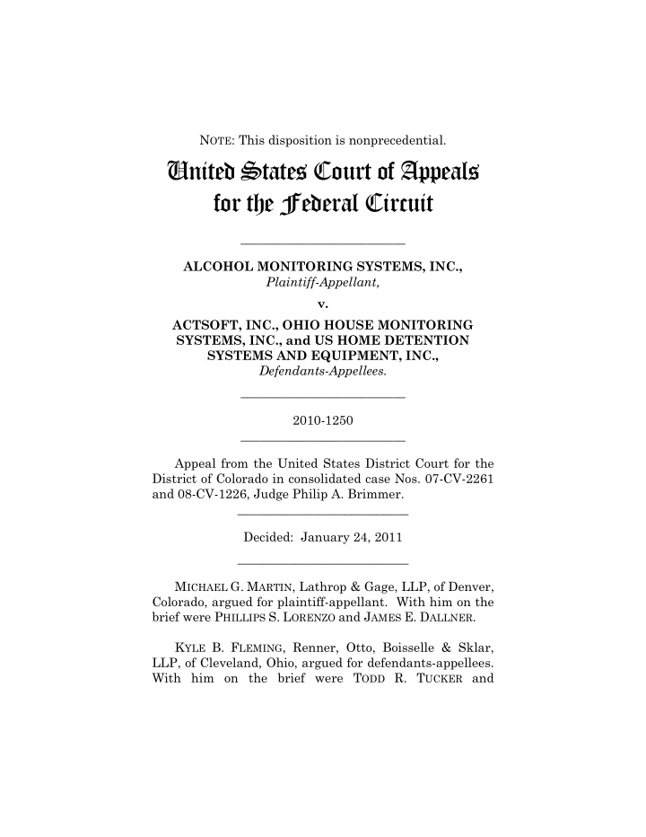 united states court of appeals for the federal circuit