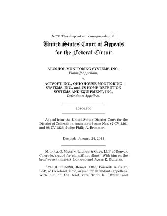 United States Court of Appeals  for the Federal Circuit  __________________________  ALCOHOL
