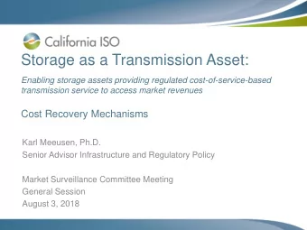 Storage as a Transmission Asset:  Enabling storage assets providing regulated cost-of-service-based