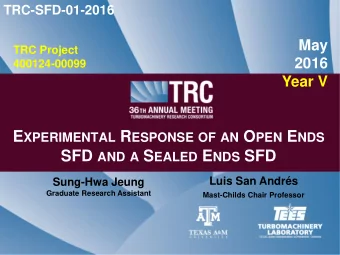 E XPERIMENTAL R ESPONSE OF AN O PEN E NDS SFD AND A S EALED E NDS SFD Luis San Andrs  Sung-Hwa