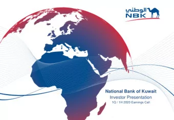 National Bank of Kuwait  Investor Presentation  1Q / 1H 2020 Earnings Call  Disclaimer  THE
