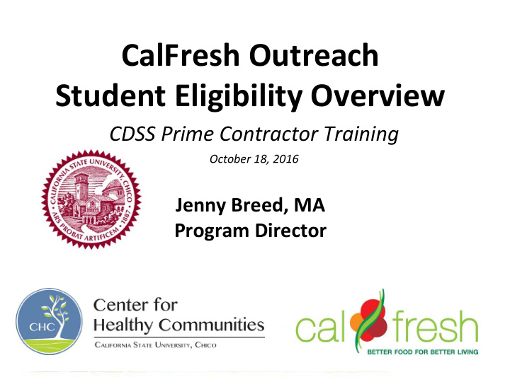 calfresh outreach student eligibility overview