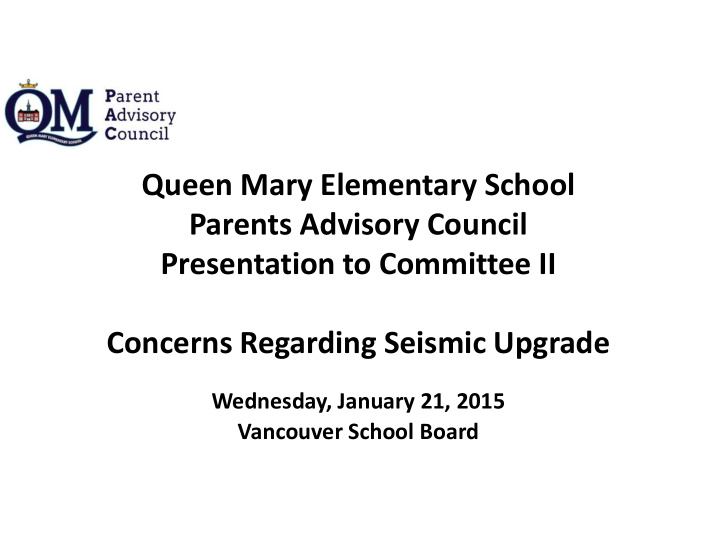 queen mary elementary school parents advisory council