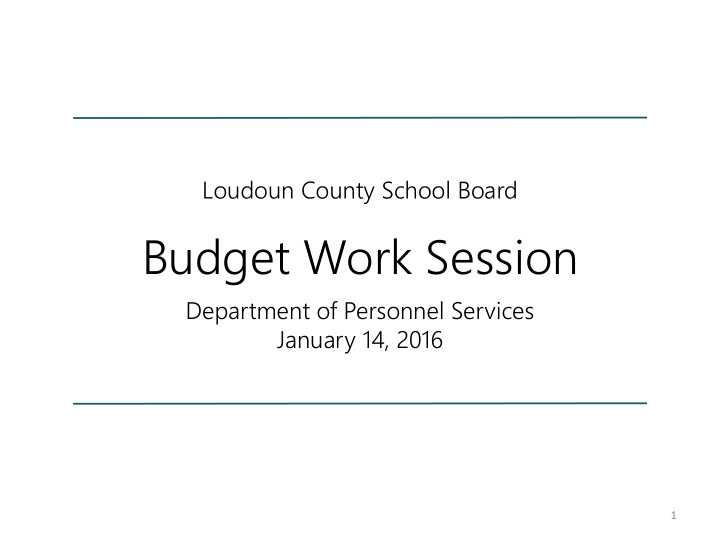 budget work session