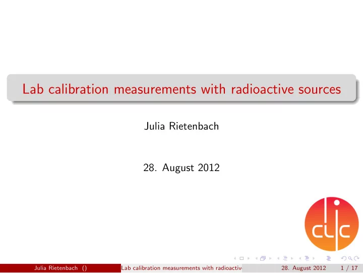 lab calibration measurements with radioactive sources